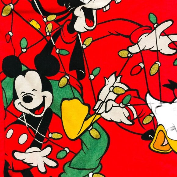 Disney Store Christmas Mickey Friends Kids Pajama Top Long Sleeve Size 6 Red Gre - Picture 3 of 5